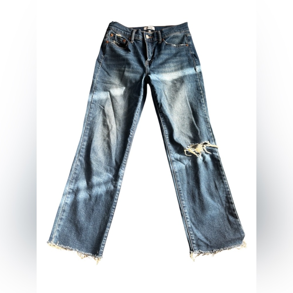 Pistola Raw Hem, Distressed Cropped High‎ Rise Denim Jeans Size 27